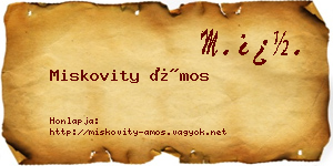 Miskovity Ámos névjegykártya